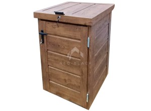 Zabudowa kosza na śmieci wiata śmietnikowa obudowa kubła 80x70x120 cm 1x240L ciemny orzech NB421