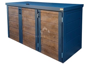 Zabudowa koszy na śmieci wiata śmietnikowa obudowa kubłów 207x80x120 cm 3x240L antracyt + jasny orzech NB425
