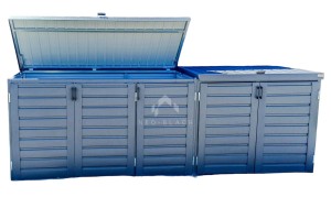 Zabudowa koszy na śmieci wiata śmietnikowa obudowa kubłów 345x80x120 cm 5x240L antracyt NB427
