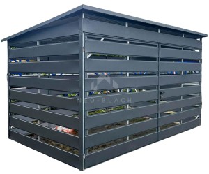 Wiata śmietnikowa 4x2m Antracyt - furtka NB488