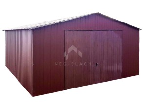 Blaszak - Garaż Blaszany 6x6m - Brama Uchylna - Wiśnia - Dach Dwuspadowy NB120